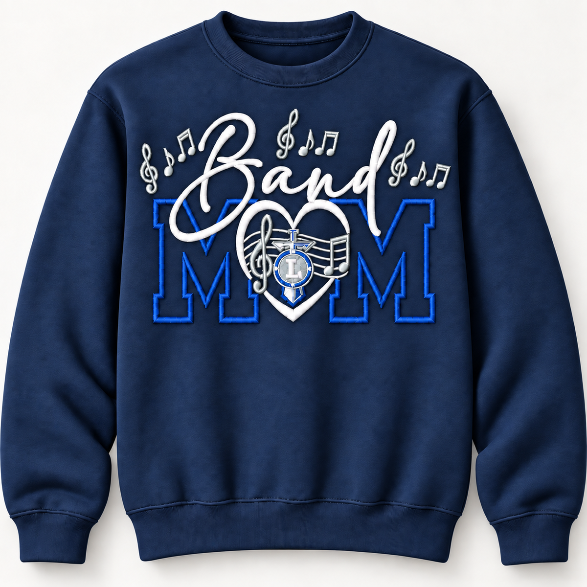 Band Mom Embroidered Crewneck Sweatshirt