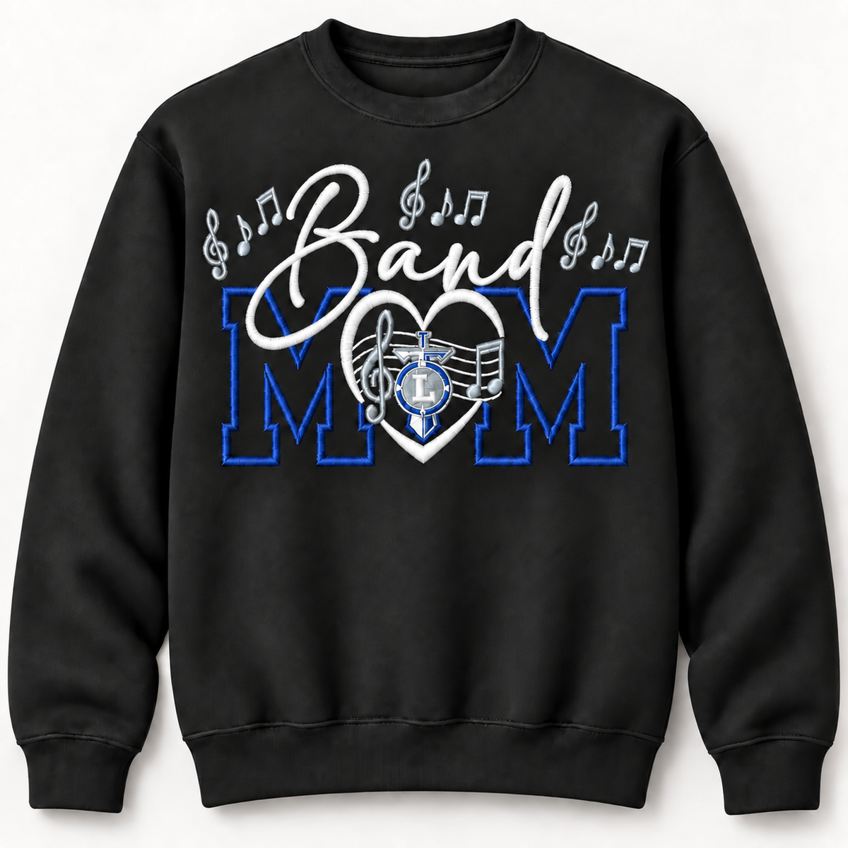Band Mom Embroidered Crewneck Sweatshirt