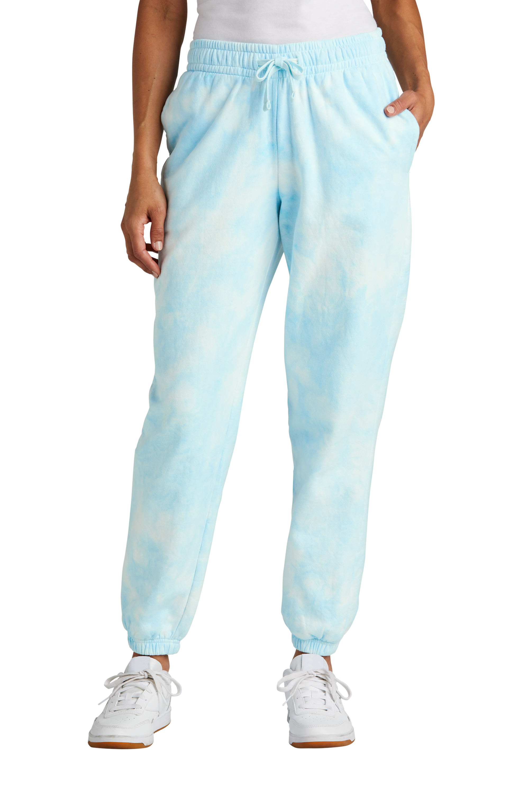 Custom DTF Port & Co Women's Beach Wash Cloud Tie-Dye Sweatpant LPC140P