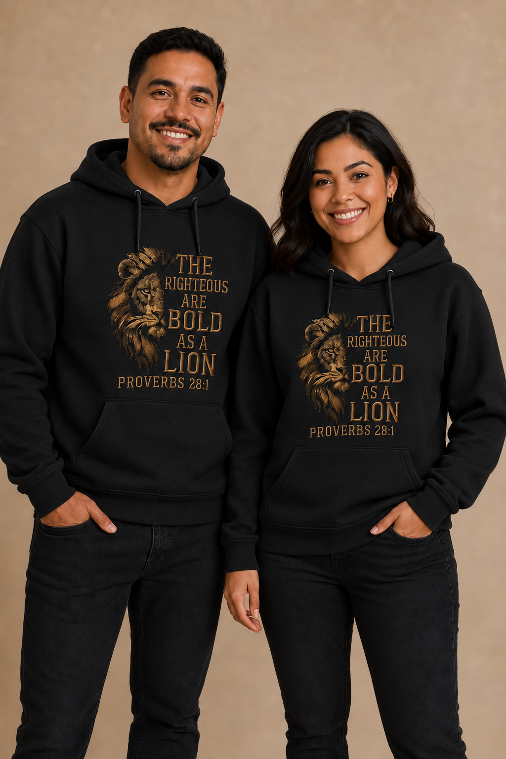 The Righteous Are Bold as a Lion Embroidered Hoodie