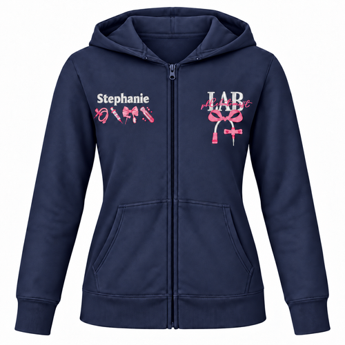 Personalized Phlebotomist Embroidered Zip-Up Hoodie