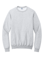Custom Embroidery Port & Co Core Fleece Crewneck Pocket Sweatshirt PC78PKT