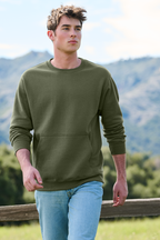 Custom Embroidery Port & Co Core Fleece Crewneck Pocket Sweatshirt PC78PKT