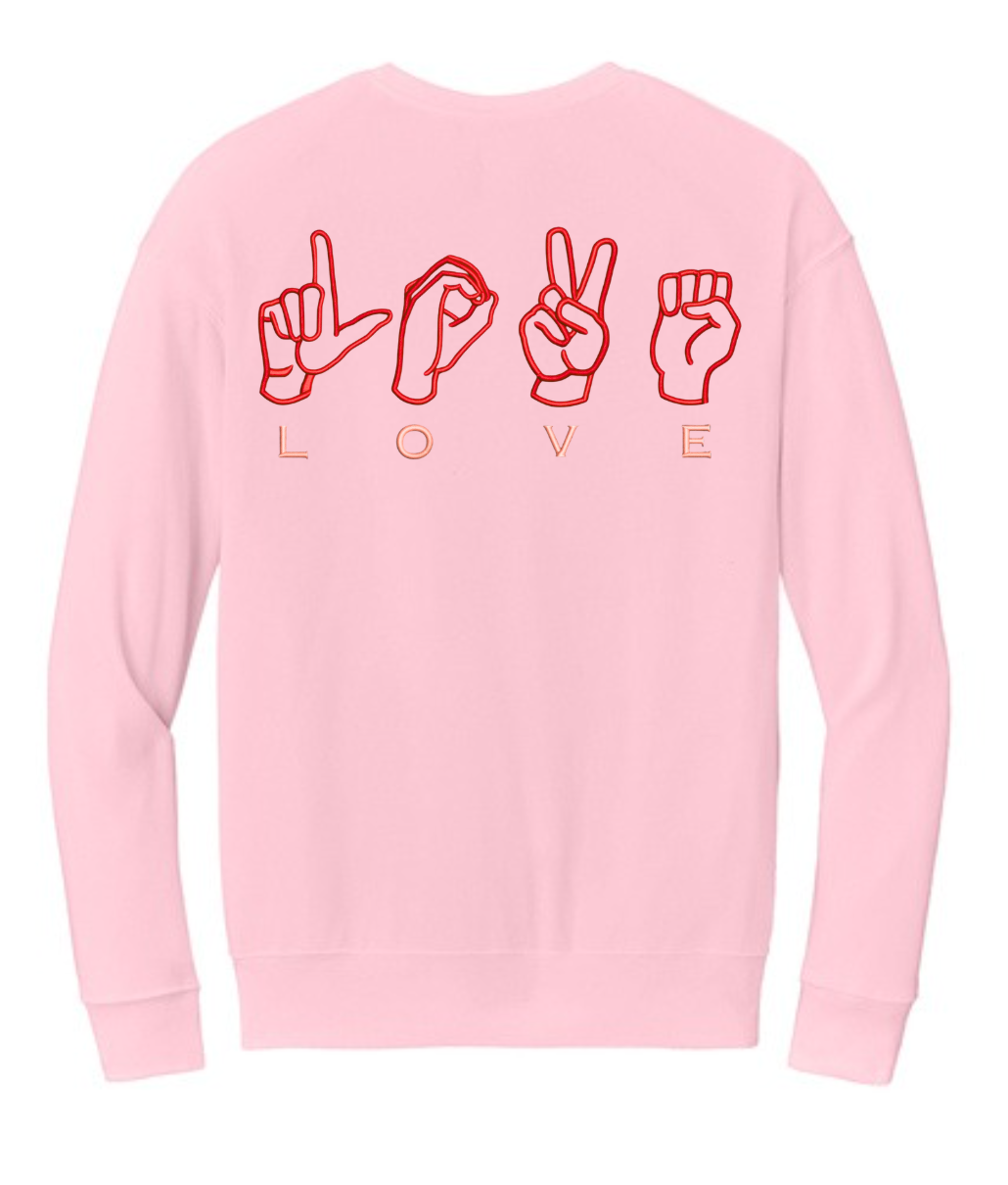 “Say LOVE Differently” – Sign Language Embroidered Fleece