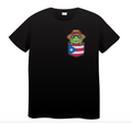 Embroidered  T-Shirt – Coquí Frog Puerto Rico Flag Pocket