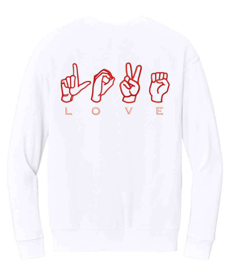 “Say LOVE Differently” – Sign Language Embroidered Fleece