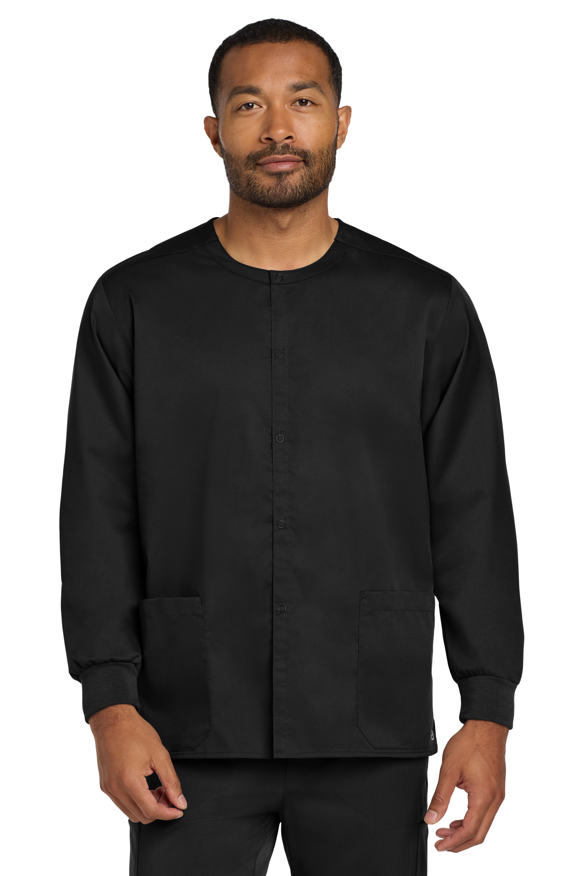 Custom Embroidery Unisex WorkFlex Snap-Front Scrub Jacket WW3080